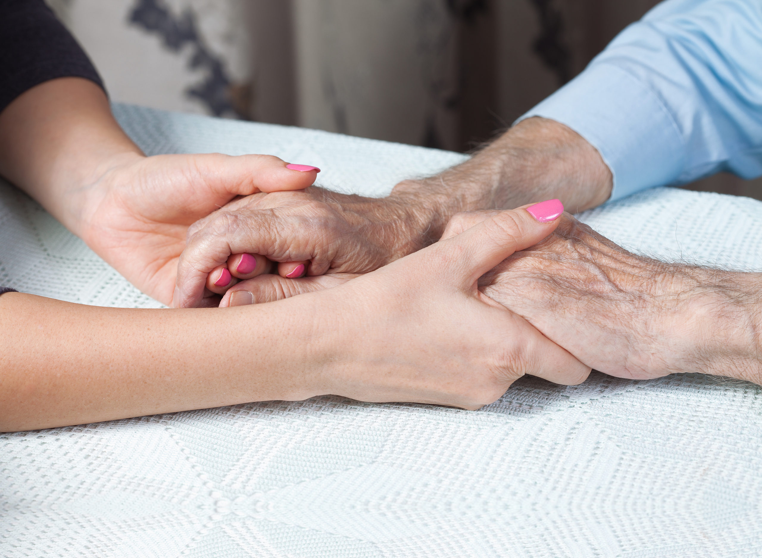 Care Is At Home Of Elderly. home care of elderly