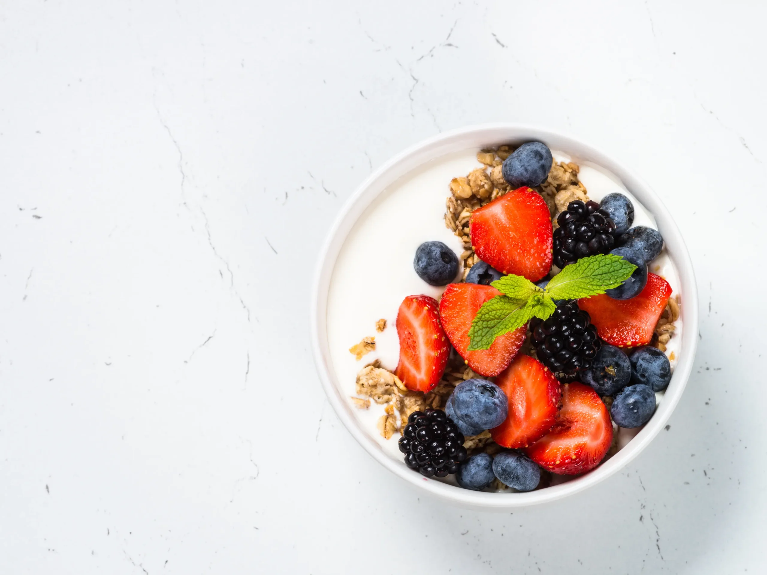 bowl of yogurt with fruit
